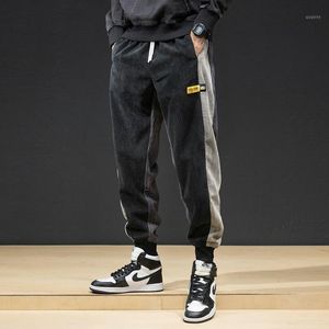 Men's Jeans Autumn Winter Fashion Men American Style Casual Corduroy Cargo Pants Harem Trousers Loose Fit Spliced Hip Hop Jogger