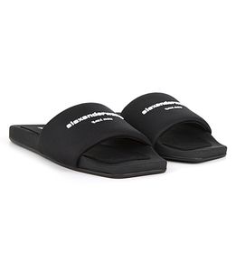 Designer Slide Sandals Women's Luxury Pool Slide in Nylon Flat Heel Square Toes EU35-40 Con Box Indoor Outdoor