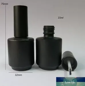 Flacone di smalto nero vuoto da 50 x 15 ml Flacone di smalto nero da 15 cc Flacone di vetro nero con tappo a pennello