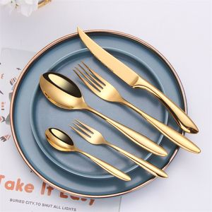 High Quality 5 Pieces Flatware Sets Cutlery Stainless Steel Silverware Sets Knife Fork Spoon