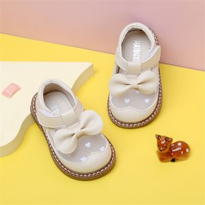 First Walkers Spring Baby Shoes Leather Mesh Cute Butterfly-knot Girls Princess Shoes Soft Sole Breathable Little Kids Sneakers 15-25 230314