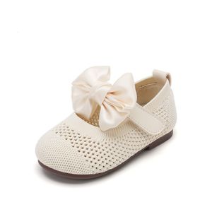 First Walkers Korean Woven Bow Princess Shoes Breathable First Walkers Toddler Flats Baby Girl Shoes for 1-3 Years Old 230314