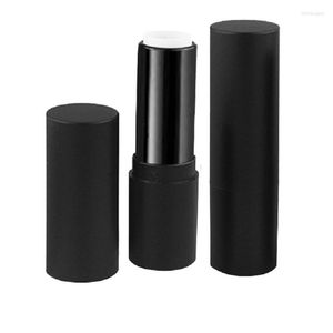 Storage Bottles Matte Black Round Lipstick Tubes Simple Style Lipbalm Refill Bottle Makeup Tools 12.1mm Empty Containers 10/30pcs