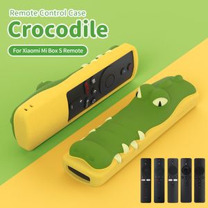Omslag för Xiaomi TV Box S Mi Stick 4K 1080p Silikon Remote Control Case Cartoon Crocodile Creative Protective Shell