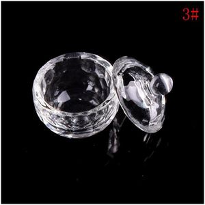 Nagelkonstutrustning 1 st akrylpulver flytande kristallglas dappen skål lockskål kopphållare manikyr verktyg för droppleverans hälsa vara dh0ec