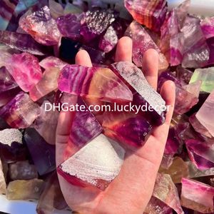 Rough Fluorite Pink Rainbow Gemstone Chunks Decor Irregular Natural Red Magenta Purple Quartz Crystal Rocks Mineral Specimen Stone Bulks Healing Reiki Feng Shui