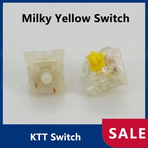 KTT Switch Milky Yellow Switches Linear 3Pin Compatible Mechanical Keyboard Gaming RGB SMD CHERRY DIY CUSSE med MX Switchs