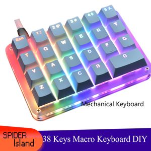 23 nycklar makro tangentbord diy anpassad programmerbar RGB bakgrundsbelysning mekanisk knappsats elektrisk tävlingsspel pc laptop mac win7 8 10 10