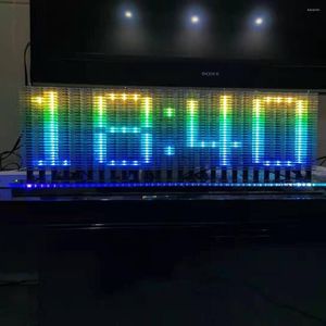 Bordklockor 20-Segment 3D Fullfärg Musik Spektrum Animationsklocka Cool Bakgrund Fjärrkontroll Ljudaktiverad trådkontroll