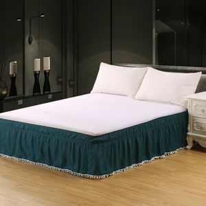Юбка для кровати Эль -кровать Обертка вокруг эластичных рубашек кровати без кровати Поверхностно -морщин/ полная/ королева/ король размером 40 см. Высот домашний декор 230314