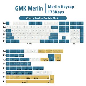 173 chaves/set pbt keycap perfil cereja teclado mecânico gmk merlin keycaps tiro duplo iso para gk61 gk64 68 980 108