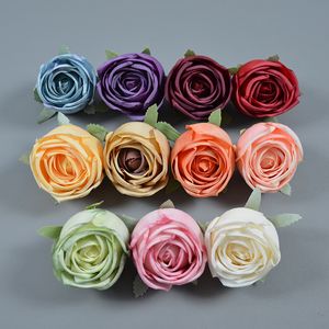 20pcs Silk Rose Flower Heads Pequenos brotos de rosas falsas para flores de outono para decoração de bolo de casamento