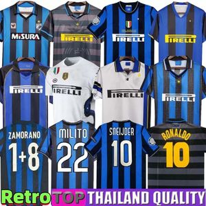 finały 2009 MILITO SNEIJDER ZANETTI Retro koszulka piłkarska Eto'o Football 97 98 99 01 02 03 Djorkaeff Baggio ADRIANO MILAN 10 11 07 08 09 BATISTUTA Inters Zamorano mundury