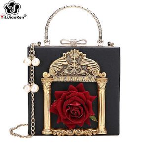 Evening Bags Fashion Flowers Crossbody Bags for Women Luxury Handbags Women Bags Designer Brand Leather Over Shoulder Bag Sac Clutch Female