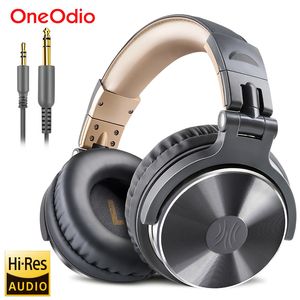 Headset oneodio Wired Monitoring Headphone Stereo Bass Studio Mixing Headset över öronfällbara stängda DJ -hörlurar för telefon PC 230314