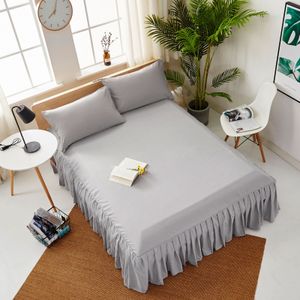 Bed Skirt Polyester Solid Bed Skirt 90/120/150/180cm Size Bedspread Dust Cover Dustproof Breathable Mattress Cover Shirts Bursh Pleated 230314