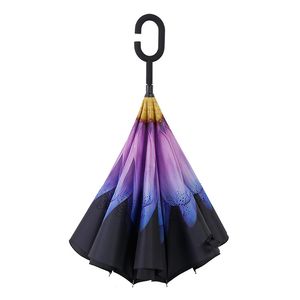 Europe and America Creative Vinyl Hand Free Car Reverse Umbrella 8-Bone Sun Protection Sun Shade Umbrella Reverse Umbrella