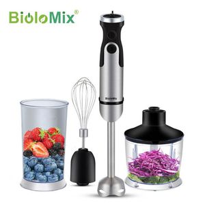 Blender BioloMix 1200W 4-in-1 Immersion Hand Stick Blender Mixer Vegetable Meat Grinder 800ml Chopper Whisk 600ml Smoothie Cup 230314