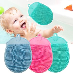 Silicone Massage Bath Brush with Hook Soft Exfoliating Gloves Baby Showers Cleaning Brush Mud Dirt Remover Scrub Showers Bubble