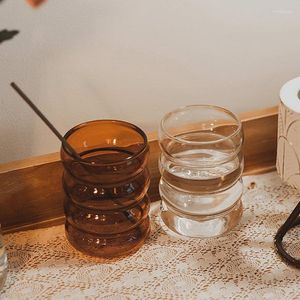 Vingglasögon värmebeständig krusning design glas kopp mjölk öl espresso kaffe handgjorda whisky mugg te koppar drinkware