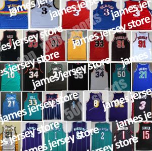 CUSTOM Stitched Retro Basketball Allen Iverson Jersey Vince Carter Charles Barkley Kevin Garnett Tracy McGrady Karl Malone Dennis Rodman Der