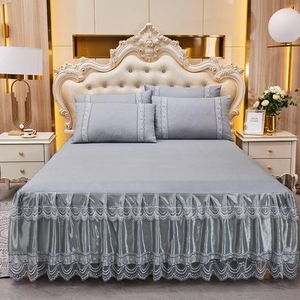 Bed Skirt Decorative Lace Ruffled Bed Skirt Non-slip Bed Cover Bed Skirt Bedsheet Mattress Cover Bedding Bedspread Queen King Size 230314