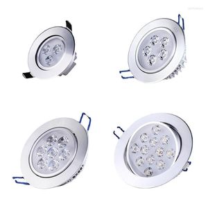 LED-runda LED-dimbara nedljus 3W10W 14W 18W taklampan infälld COB Spot Lights AC90-260V belysning