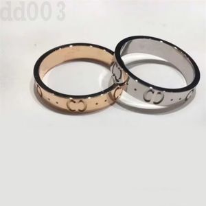 4mm womens rings engraved letter designer ring rose gold silver plated metal vintage party ordinary wedding men ring couple promise trendy ZB022 Q2