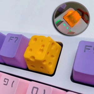 Novo bolo de queijo Digite Backspace Keycaps OEM R4 Profile Resina Customizada para Cherry MX Gateron Switch Teclado mecânico