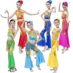 Scene Wear Children Belly Dance Costume Set For Kids Girls Bellydance Bollywood Performance Costumes Top and Kirt