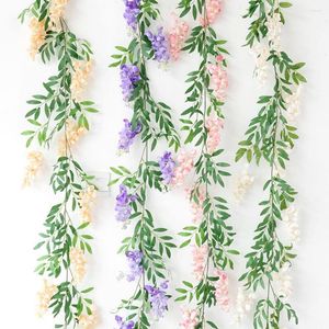 Decorative Flowers Anti-fall 1Pc Special Delicately Cut Artificial Vines Plastic Flower Vine Bright Color Party Decor