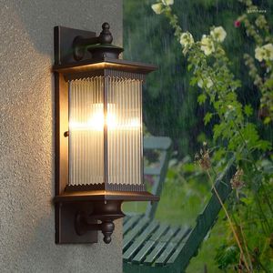 Lampy ścienne w stylu chiński lampa zewnętrzna Wodoodporna społeczność Brama willa balkon zewnętrzny dziedziniec