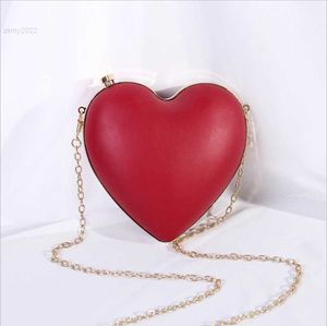 Evening Bags XIYUAN New net red hot style PU love bag handmade heart shape dinner bag for bridal gift box chain shoulder messenger small bag