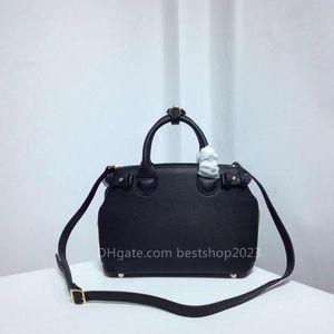 Bolsa de ombro de femininos da moda a bolsa de bolsa de pele de bezerro Banner Black Crossbody diariamente com tamanho 25 * 19 * 12cm