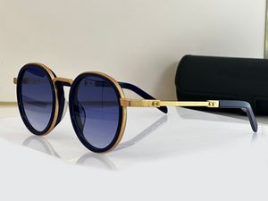 Gold Black Blue runda solglasögon män Retro Sun Shades Fashion Glasses Gafas de Sol Designers Solglasögon UV400 -glasögon med låda