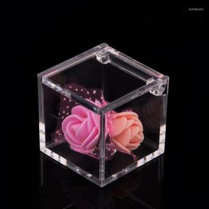 Present Wrap 120st Clamshell Transparent Plastic Box Clear Wedding Candy Unique Decoration Mariage Packing