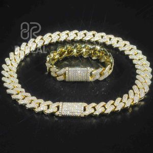 Pulseira de ouro cubano de 10k de 10k VVS Missanite Tester Diamond Pass Ice