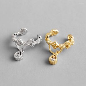 Backs Earrings ONLY 1PC 9MM Real. Authentic 925 Sterling Silver Flower &Tears White CZ 4A Clip (No Pierced) Fine JEWELRY E615