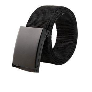 Belts 3.8cm Canvas Belt Men's And Women's Knitting Pants Leisure Young Students Black Buckle BeltBelts