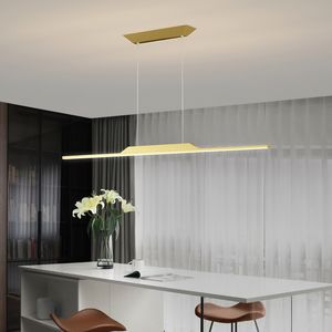 Modern dining room lights word long strip led chandeliers bar Lamp dining table kitchen island study studio lighting