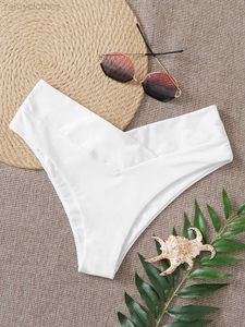 Kvinnors badkläder Bikini Bottoms 2023 Nya kvinnor Swimsuit Hög midja Thong Swimewear Trunks Bikinis Top Brazilian Pants Bathing Suit Bottom Beach XS