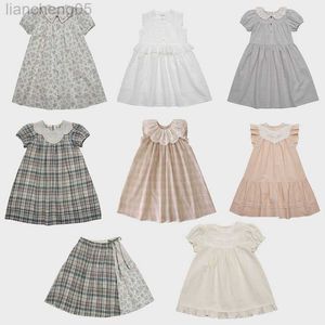 Vestidos de menina enkelibb lo* marca crianças vestido de verão vestido de manga curta de qualidade de qualidade bonita lindo vestido de designer infantil w0314