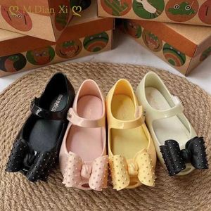 Scarpe piatte 2022 Melisa Wave Point Big Bow Cute Prom Jelly Antiscivolo Scarpe per bambini Sandali per ragazze P230314