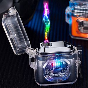 COOL More Colorful Waterproof Lighters Windproof USB Charging Double ARC Lighter Portable Pendant Rope Cigarette Tobacco Cigar Smoking Holder DHL