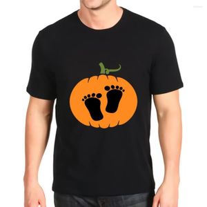 Camisetas de camisetas de moda masculina Anúncio de gravidez de Halloween Pumpkin Feed Feet Personização Tees Top Mens Loose