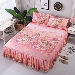 Кровать юбки корейская кровать юбки 3pcs кровать набор 1 шт. Оставленный лист с юбкой 2 шт.