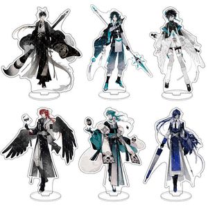 Schlüsselanhänger Anime Spiel Genshin Impact Figur Zhongli Xiao Baizhu Acryl Ständer Cosplay Modell Platte Schreibtisch Dekor Zubehör Schlüsselbund Fan Geschenke L230314