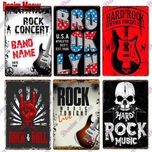 Vintage Rock and Roll Metal målning Sign Musik Jazz Poster Retro Musik Tin Sign Beer Rock Pub Club Wall Decoration Metal Decor 30x20cm W03