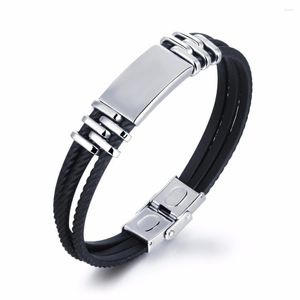Pulseiras de charme pulseira de silicone grátis com aço inoxidável personalizado tag de metal em branco de aço inoxidável