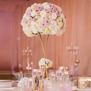 Novos vasos de flor Pias centrais de casamento de vasos de ouro stands de metal chumbo para decoração para festas de eventos
